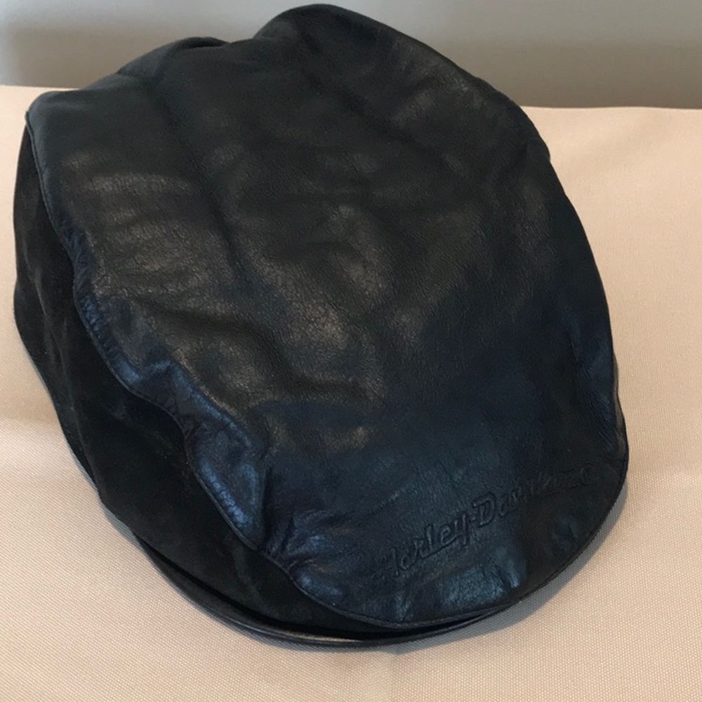 Harley Davidson Leather Newsboy Cap